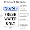 Signmission Fresh Water Only, 10 in W x Rectangle, Aluminum OS-2PACK-NS-A-1014-V-12923 - alternate 6